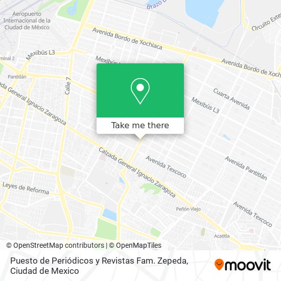 How to get to Puesto de Periódicos y Revistas Fam. Zepeda in Venustiano Carranza by bus or metro?