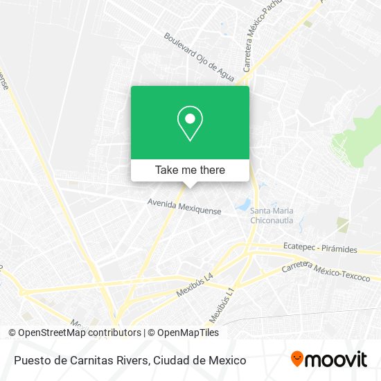 How to get to Puesto de Carnitas Rivers in Jaltenco by bus or train?