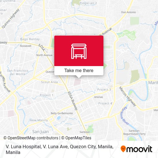V. Luna Hospital, V. Luna Ave, Quezon City, Manila stop Routes