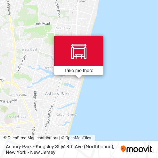 Asbury Park Kingsley St 8th Ave (Northbound) parada Rutas