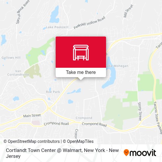 How to get to Cortlandt Town Center Walmart in Cortlandt, Ny by Bus or Train?