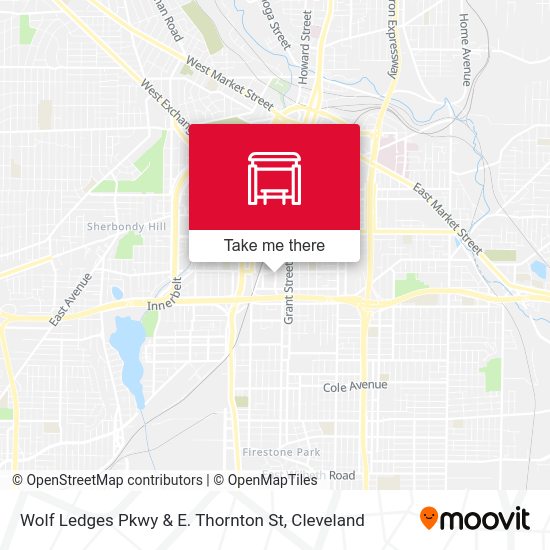 Wolf Ledges Pkwy & E. Thornton St stop Routes, Schedules, and Fares