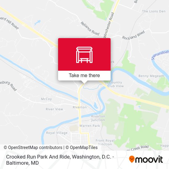 How to get to Crooked Run Park And Ride in Warren County by bus, metro