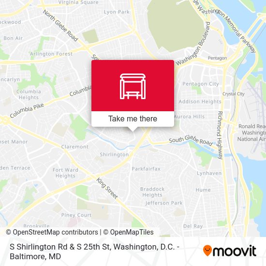 S Shirlington Rd & S 25th St stop Routes, Schedules, and Fares