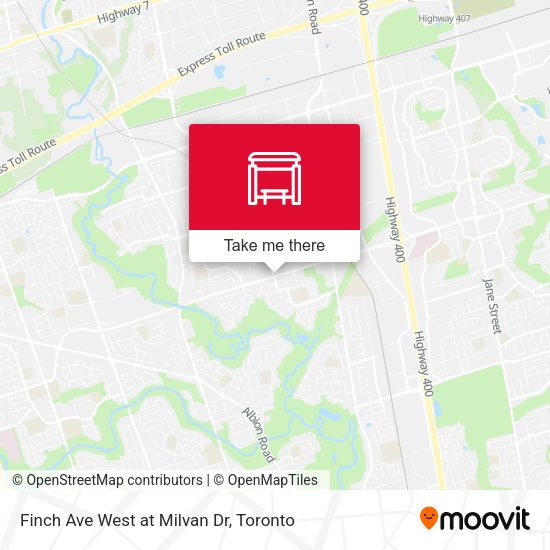 Finch Ave West at Milvan Dr stop Routes, Schedules, and Fares