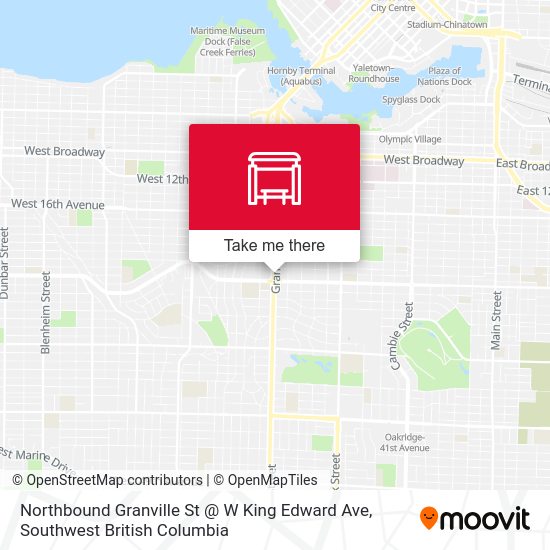 Northbound Granville St W King Edward Ave arrêt Itinéraires