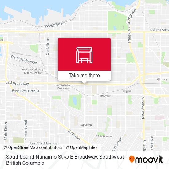 Southbound Nanaimo St E Broadway arrêt Itinéraires, horaires et tarifs
