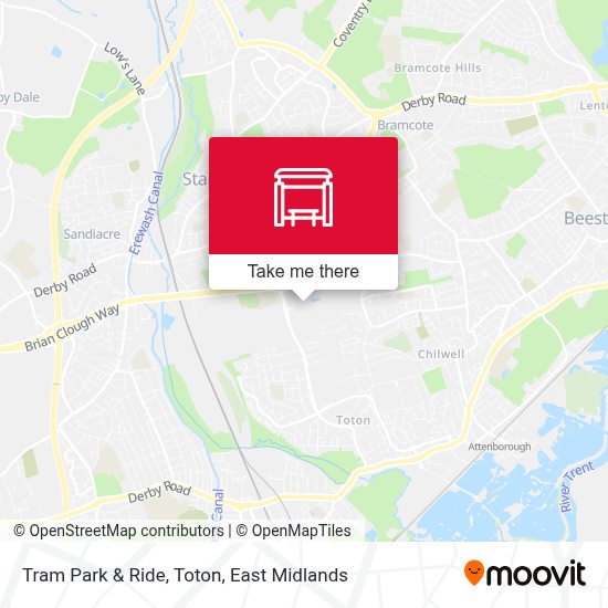 Tram Park & Ride, Toton stop Routes, Schedules, and Fares