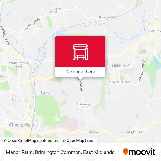 How to get to Manor Farm, Brimington Common in East Midlands by Bus or
