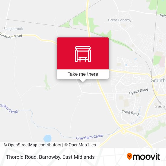 How to get to Thorold Road, Barrowby in East Midlands by Bus or Train?