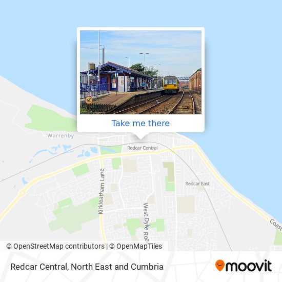 How to get to Redcar Central in North East and Cumbria by Bus or Train?