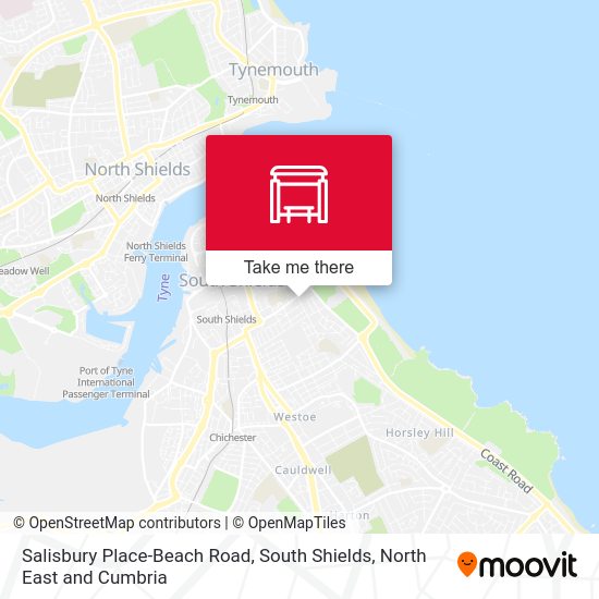 Salisbury PlaceBeach Road, South Shields stop Routes, Schedules, and