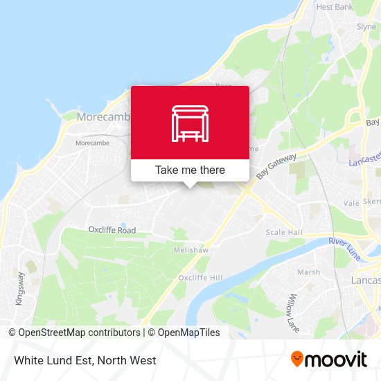 How to get to White Lund Est in North West by Bus or Train?