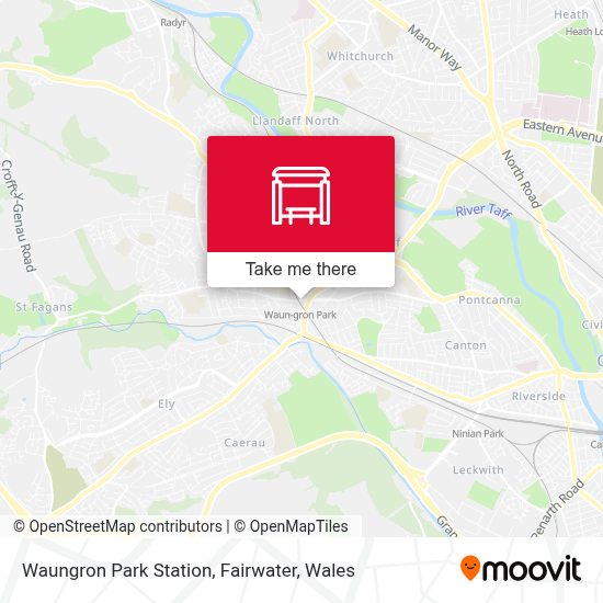 How to get to Waungron Park Station, Fairwater in Wales by Bus or Train?