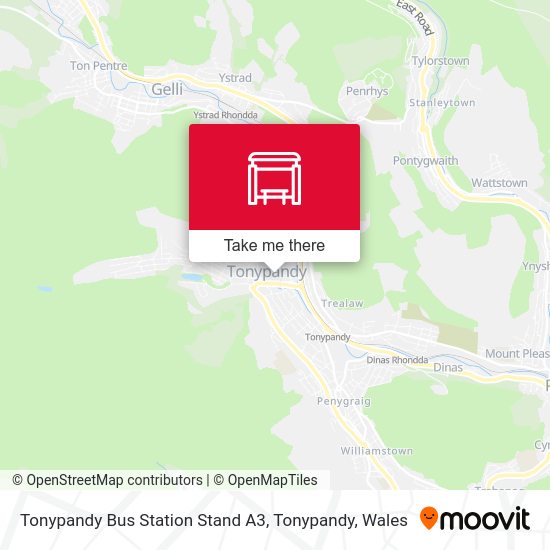 Tonypandy Bus Station Stand A3, Tonypandy station Routes, Schedules, and Fares