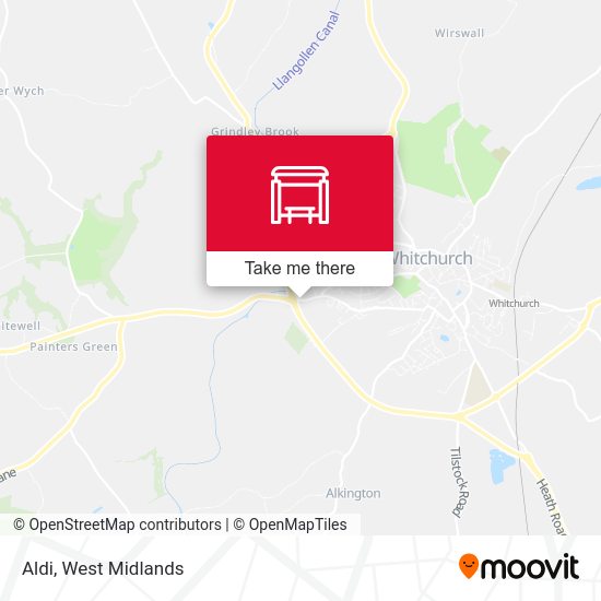 How to get to Aldi in Whitchurch North Ed by bus or train?