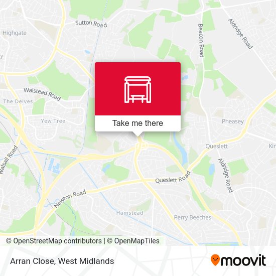 How to get to Arran Close in Great Barr With Yew Tree by Bus or Train?