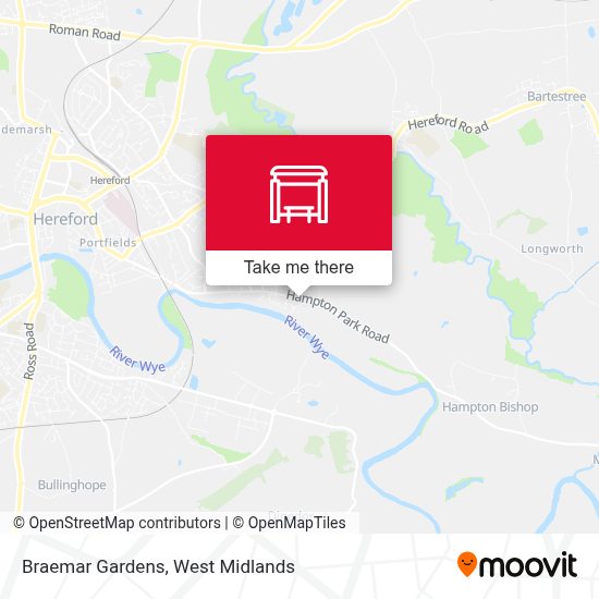 How to get to Braemar Gardens in Tupsley by Train or Bus?