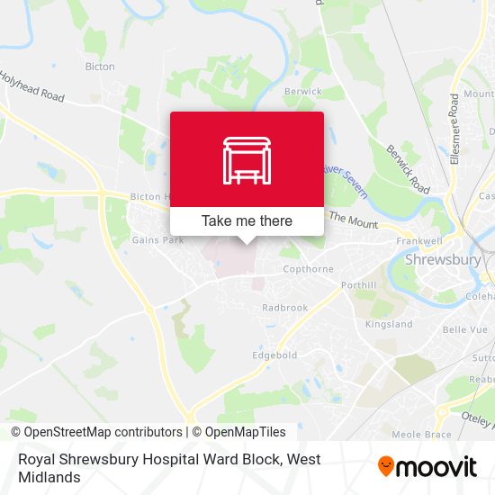 Royal Shrewsbury Hospital stop Routes, Schedules, and Fares