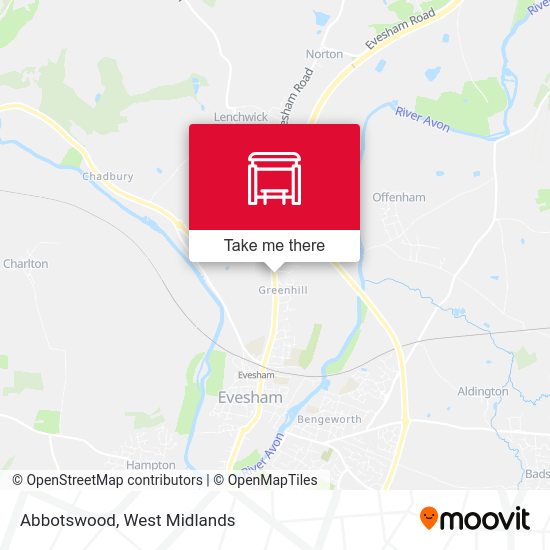 How to get to Abbotswood in Evesham North by Bus or Train?