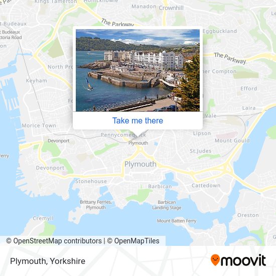 How to get to Plymouth in Yorkshire by Bus or Train?