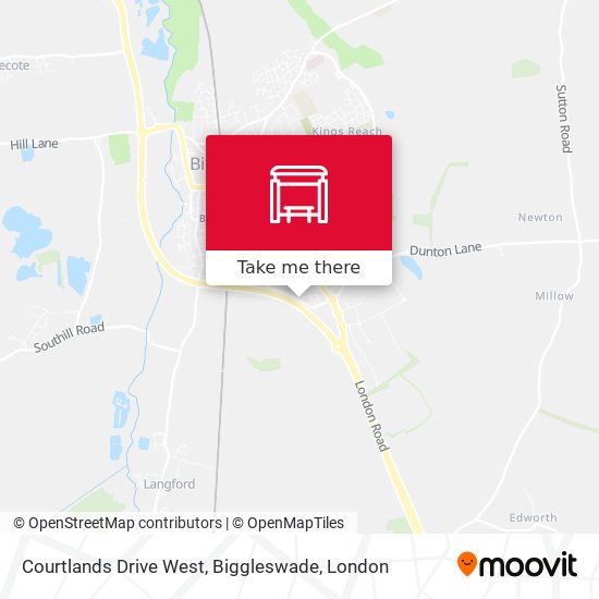 Courtlands Drive West, Biggleswade stop Routes, Schedules, and Fares