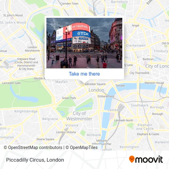 How to get to Piccadilly Circus in Soho by Train, Bus or Tube?
