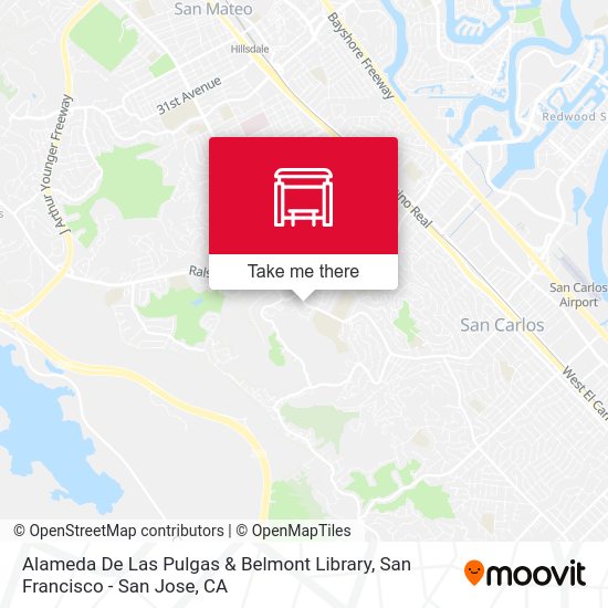 Alameda De Las Pulgas & Belmont Library stop Routes, Schedules, and Fares