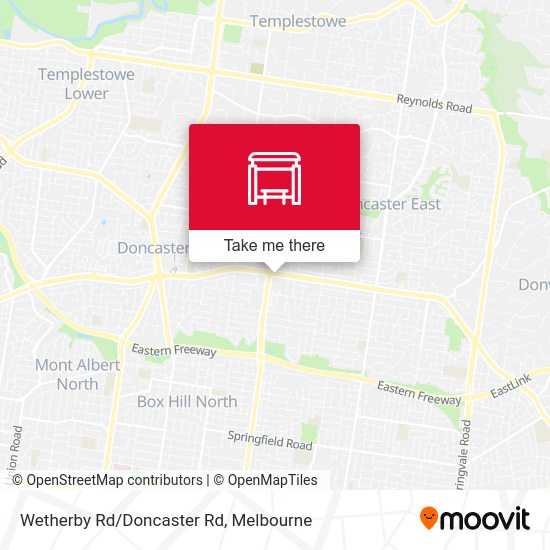 How to get to Wetherby Rd / Doncaster Rd (Doncaster East) in Melbourne by Bus, Train or Tram?