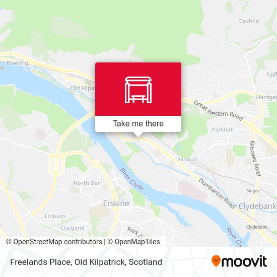 How to get to Freelands Place, Old Kilpatrick in Scotland by Bus, Train