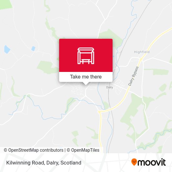 How to get to Kilwinning Road, Dalry in Scotland by Bus or Train?