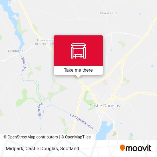 How to get to Midpark, Castle Douglas in Scotland by Bus or Train?