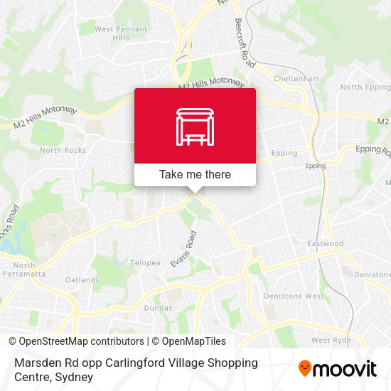 Marsden Rd opp Carlingford Village Shopping Centre station Routes
