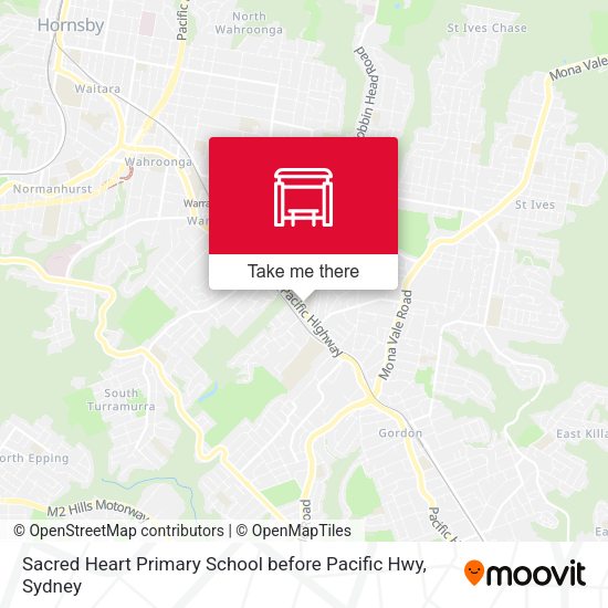 Sacred Heart Primary School before Pacific Hwy stop Routes, Schedules