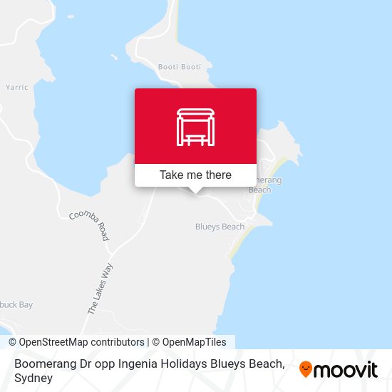 How to get to Boomerang Dr opp Ingenia Holidays Blueys Beach by Bus or
