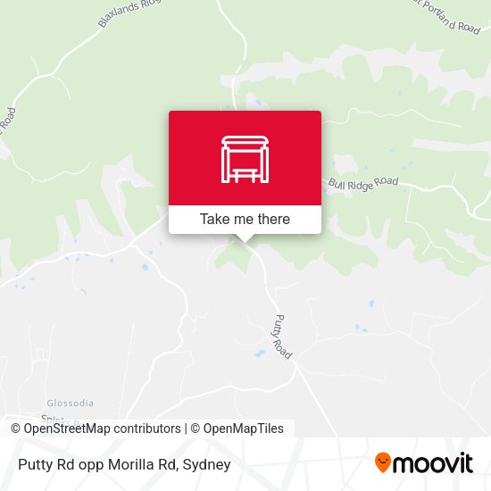 How to get to Putty Rd opp Morilla Rd in East Kurrajong by Bus or Train?