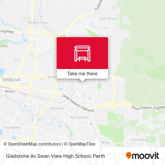 How to get to Gladstone Av Swan View High School in Perth by Bus or Train?