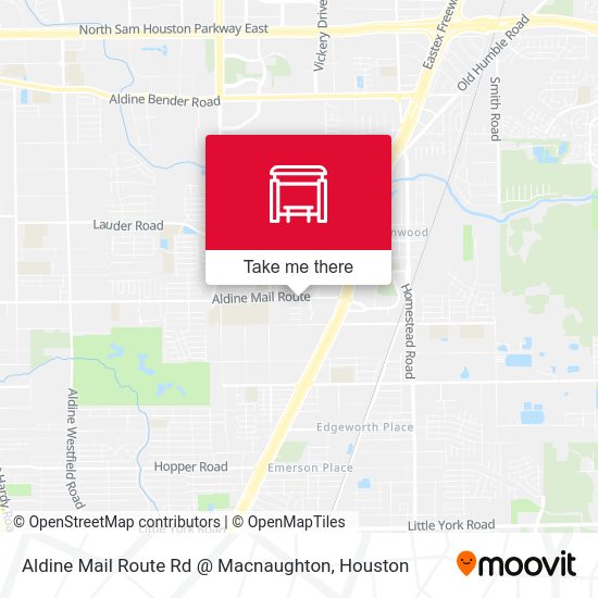 Aldine Mail Route Rd Mac Naughton parada Rutas, horarios y tarifas
