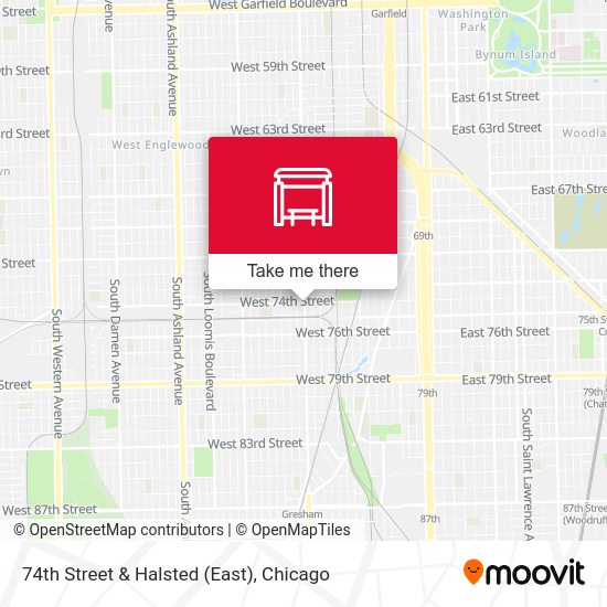 74th Street & Halsted (East) stop Routes, Schedules, and Fares