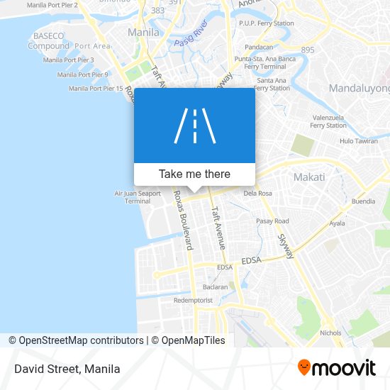 How to get to David Street in Manila by Bus or Train?