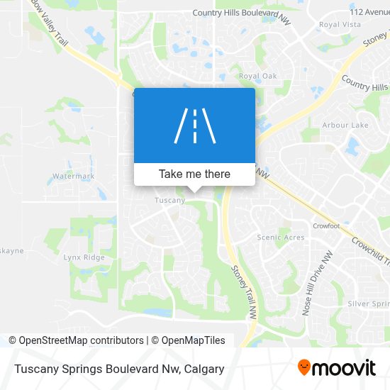 Map Of Tuscany Calgary How To Get To Tuscany Springs Boulevard Nw In Calgary By Bus Or Light Rail?