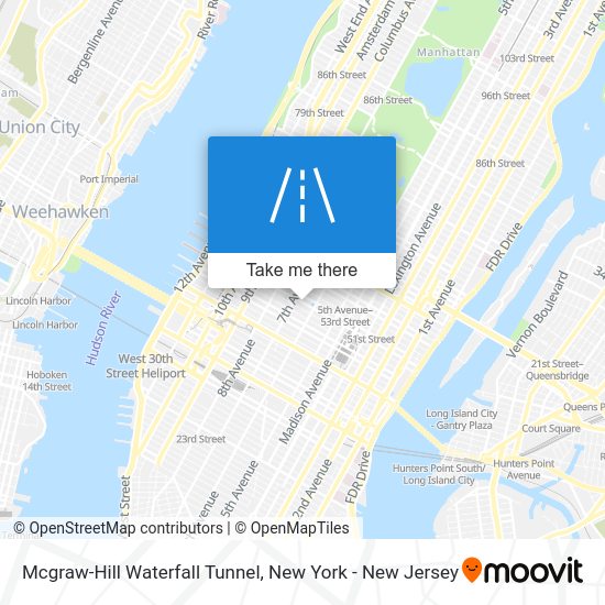 How to get to McgrawHill Waterfall Tunnel, Manhattan by subway, bus or