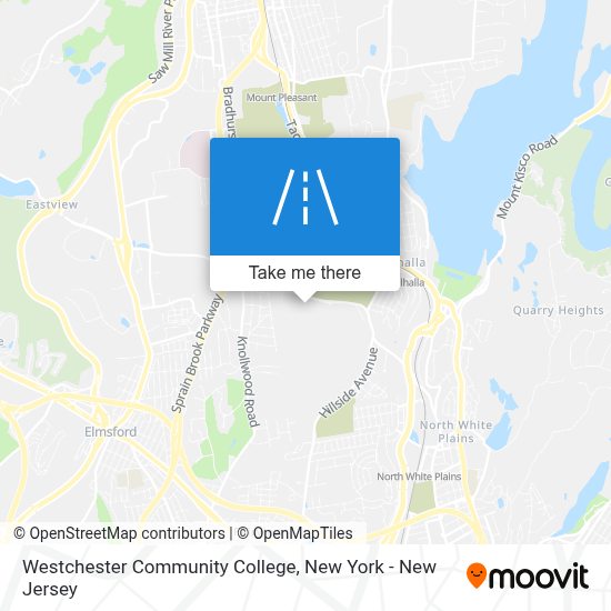 How to get to Westchester Community College, Elmsford, Ny by bus or train?