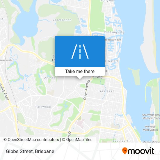 How to get to Gibbs Street, Arundel by bus, light rail or train?