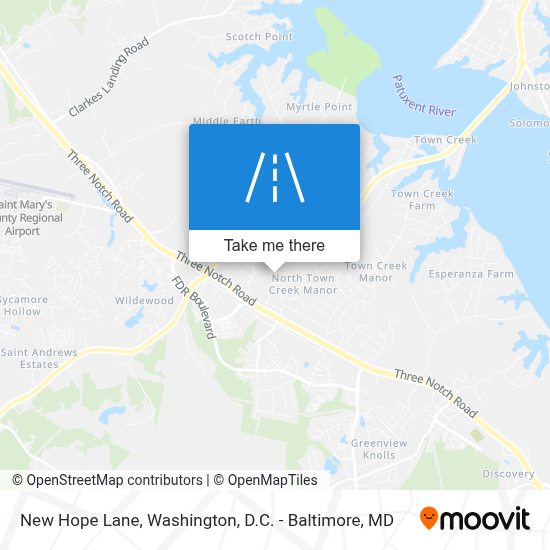 How to get to New Hope Lane, Saint Mary's County by Bus or Metro?