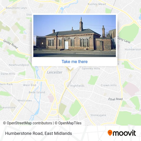 How to get to Humberstone Road, Leicester by bus or train?