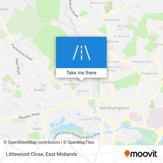 How to get to Littlewood Close in Northampton by Bus or Train?