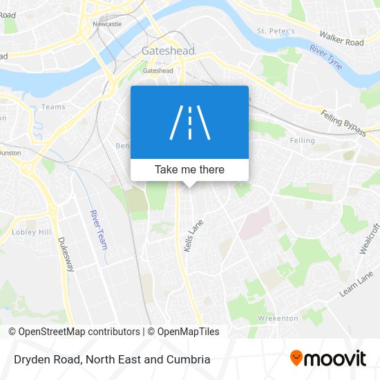 How to get to Dryden Road, Gateshead by bus, underground or train?