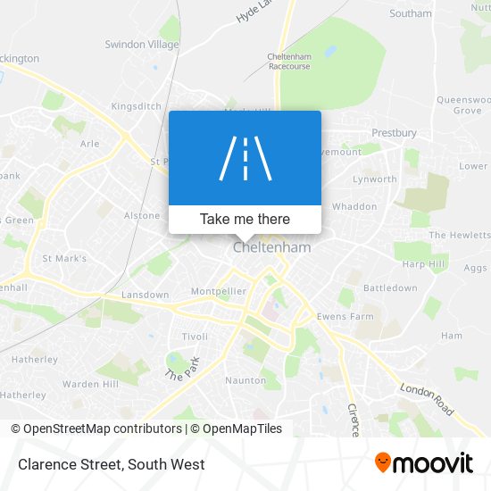 How to get to Clarence Street, Cheltenham by bus or train?