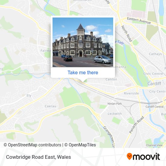 How to get to Cowbridge Road East, Cardiff by bus or train?